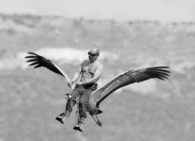 Путин на журавле мем