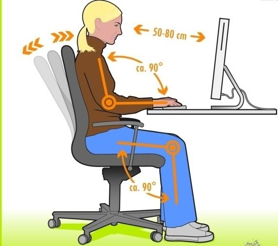 Как правильно сидеть за компьютером?